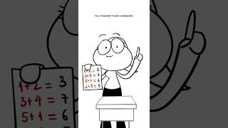 How To Finish Homework In 1 Second 😜 (Animation Meme) Aud: @im_siowei #shorts