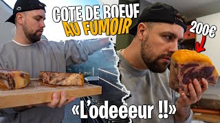 Deux énormes côtes de boeuf de 1kg5 à 200€ avec les copains... (cuisson fumoir)