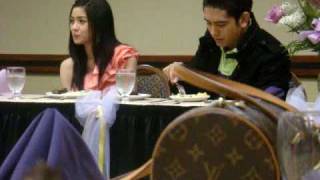 Kimerald eating during Lukaretz luncheon