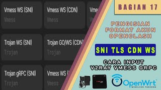 CARA PENGISIAN AKUN OPENCLASH | FORMAT V2RAY VMESS DLL | OPENWRT