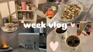 Week vlog | ☕️💌ترتيب وتنظيم كورنر القهوة🪄،وصفة سينابون روول 🪵، اكتشفت مقهى جديد قبل الكُل ،unboxing📦