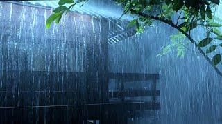 Sleep Instantly With Heavy Rain On Tent Roof & Strong Thunder Sounds