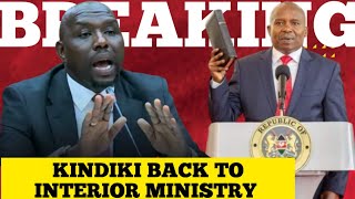 BREAKING NEWS; RUTO SHIFT KIPCHUMBA MURKOMEN TO DP'S OFFICE KINDIKI BACK TO INTERIOR MINISTRY