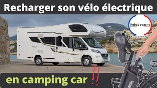 ASTUCES pour RECHARGER votre Vélo à assistance électrique en CAMPING CAR *VÉLOBECANE*