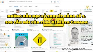 Hướng dẫn học lý thuyết bằng số 7  108 câu hỏi của tỉnh Alberta Canada