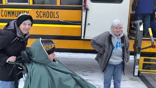 Sam getting on the school bus to Waldron for another day of school 1.15.25 @onthatnote