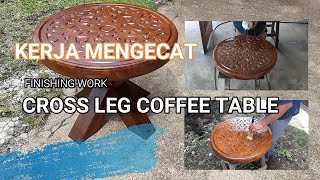 Wood Finishing, Wood Stain for wooden Cross Leg Coffee Table