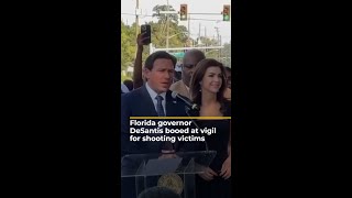 Florida governor DeSantis booed at vigil for shooting victims | AJ #shorts