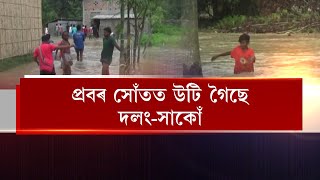 বাৰিষাৰ বানত সৰ্বস্বান্ত ৰাজ্যৰ বহু অঞ্চল; হঠাৎ ওফন্দি উঠা নৈ-উপনৈয়ে ধাৰণ কৰিছে সংহাৰী ৰূপ