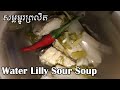 How to make Water Lilly Sour Soup | Delicious Food | cooking recipes | Sophoan Cooking