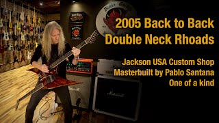 The craziest guitar we've ever had! Back to back Double Neck Rhoads played by @jeffloomisofficial