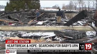 New London couple searching for baby's urn after fire