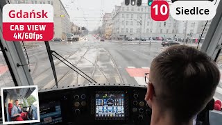 Tram Ride Through Gdańsk. Przejazd tramwajem po Gdańsku. Cabview 4K|60FPS