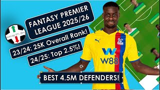 Using Data to Find the BEST 4.5m Defenders! Better Value Than Premiums? FPL 25-26 League Code 3smu31