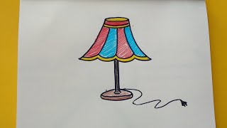 How to Draw Table Lamp // Easy Table Lamp Drawing // Lamp Drawing