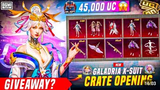 NEW GALADRIA X-SUIT CRATE OPENING BGMI NEW (1)XSUIT GIVEAWAY AT 300 subscribe