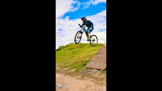 Roadgap to (almost) flat #mtb #downhillmtb #downhill #bikepark #shorts