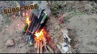 Rice Cooked In Bamboo Hollow / Dolo Bamboo / Traditional Rice Cooking