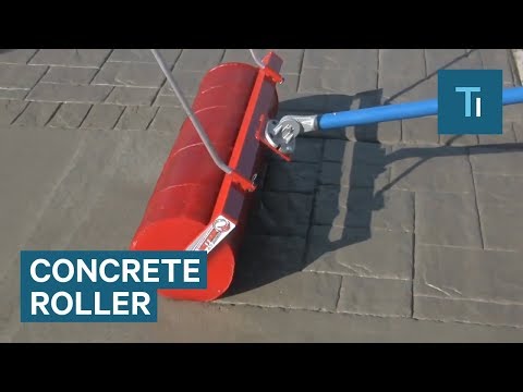 Roller Makes Plain Concrete Look Like Brickwork Roller Makes Plain Concrete Look Like Brickwork