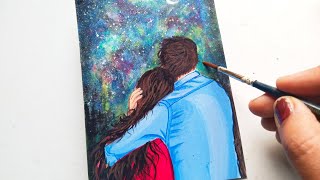 How to Paint Romantic Couple / Valentine Special/ Easy Couple Painting
