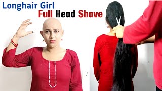 Full Head Shave by Barber ||#headshave #longhair #Hairplay