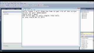 How to remove script errors form your web browser VB 2010