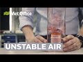 What is unstable air and how does it form clouds?