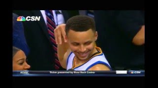 STEPH CURRY THROWS TOWEL HITTING DRAYMOND GREENS CUP OF WATER WARRIORS STEPHEN CURRY