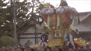 観音寺ちょうさ秋祭り２０１９　琴弾八幡宮　差上げ　中太鼓、本若太鼓