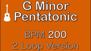 Gマイナーペンタトニックスケール練習(BPM200 2ループ)-G minor pentatonic scale practice bpm200 2Loop-