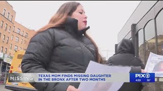 Texas mom finds missing daughter in the Bronx after two months