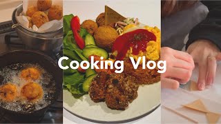 【ご飯vlog】新米主婦が作る旦那のための大人様ランチ/コロッケ/唐揚げ/オムライス/サラスパ