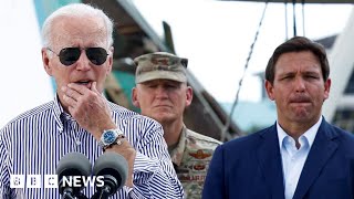Rivals Biden and DeSantis project unity over Hurricane Ian - BBC News