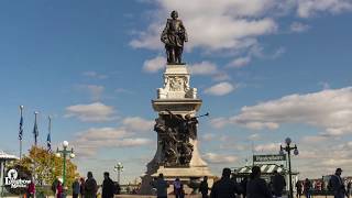 Monument de Samuel de Champlain, Quebec City, Canada - Hyperlapse