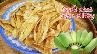 Cách làm chuối xanh ngào đường giòn ngon,dễ làm||How to make sweet green banana.