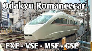 Odakyu Limited Express Romancecar - 箱根登山電車 - 小田急特急ロマンスカー - EXE EXEα - VSE - MSE - GSE | Japan 2023