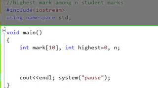 C++ Tutorials - One-dim Arrays