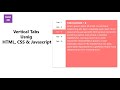 How to Create Simple Vertical Tabs using HTML, CSS & JavaScript