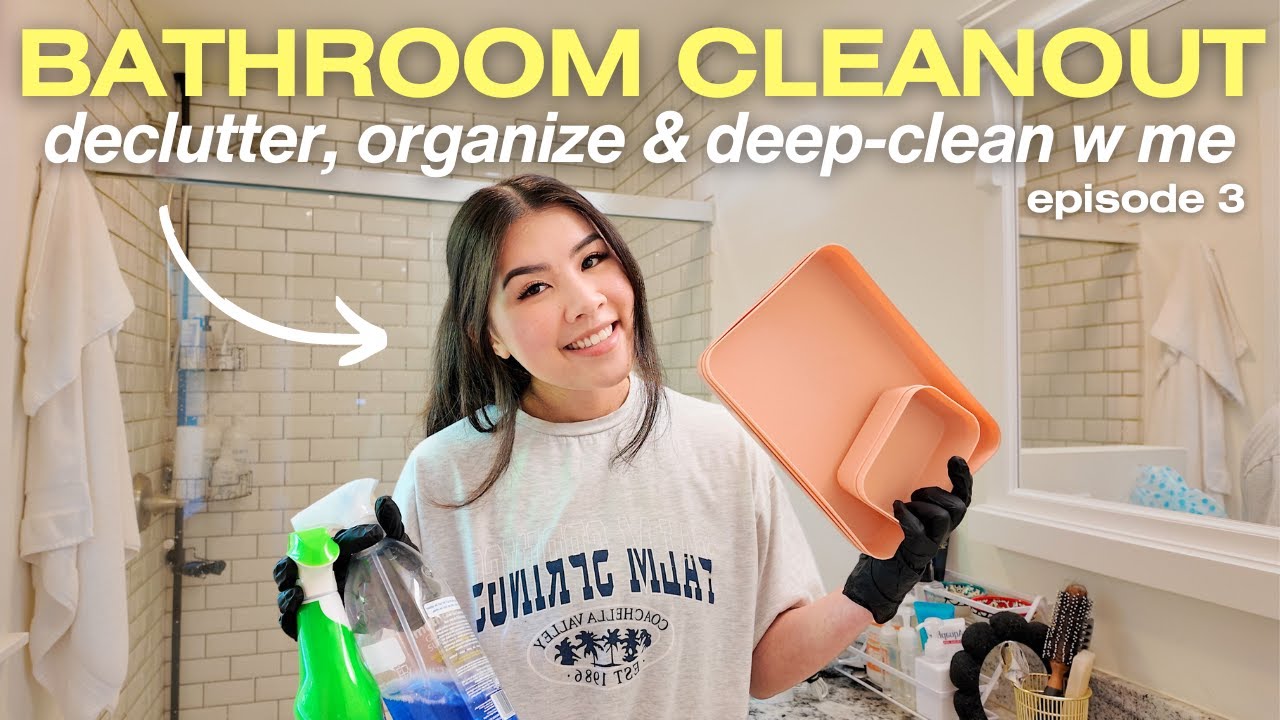 Extreme Clean With Me Bathroom Edition Decluttering Organizing