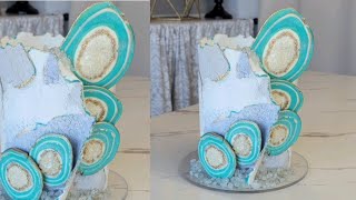 EDIBLE GEODE SLICES! for Cake Decorating | Organic Textured Fondant  Cake Decorating tutorial