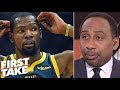 Stephen A  takes issue with Kevin Durant’s refusal to answer Draymond Green questions  First Take