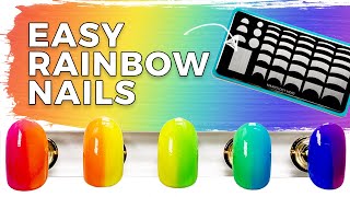 Easy Rainbow Nails Using a Nail Stamping Plate - Maniology LIVE!