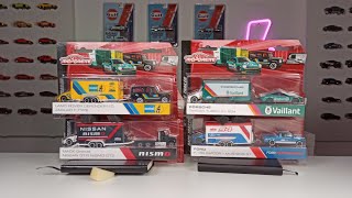 Unboxing/Review: Brand New Majorette Race Trailers for 2023 | Porsche Vaillant, Ford, Nissan, Jaguar