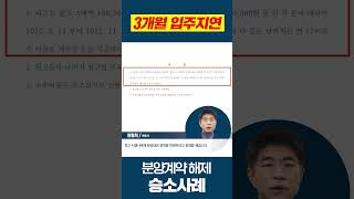 분양계약해제 승소사례 소개, 3개월 입주지연 사안