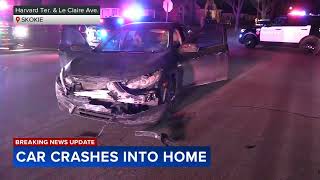 Car crashes into home in Skokie