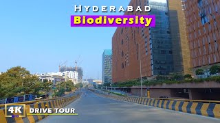 Raidurgam Gachibowli (Biodiversity Flyover) | 4k Drive Tour in Hyderabad