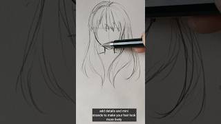 how to draw anime hair tutorial for beginners #art #anime #shorts