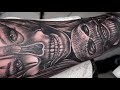 gangsta tattoo chicano style time lapse