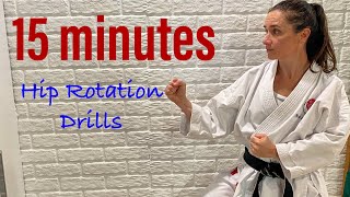 Karate training: hip rotation focus