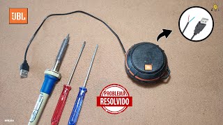 Conserto Reparo JBL Wind conector de carga x cabo USB - Adaptação caixinha de som